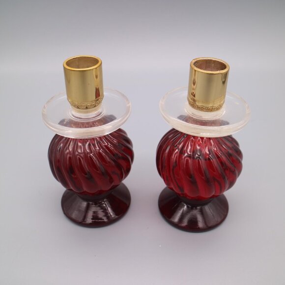 Avon Vintage Charisma 4oz Cologne Candlestick Bottle Vintage Avon Candle Holders - Picture 2 of 6